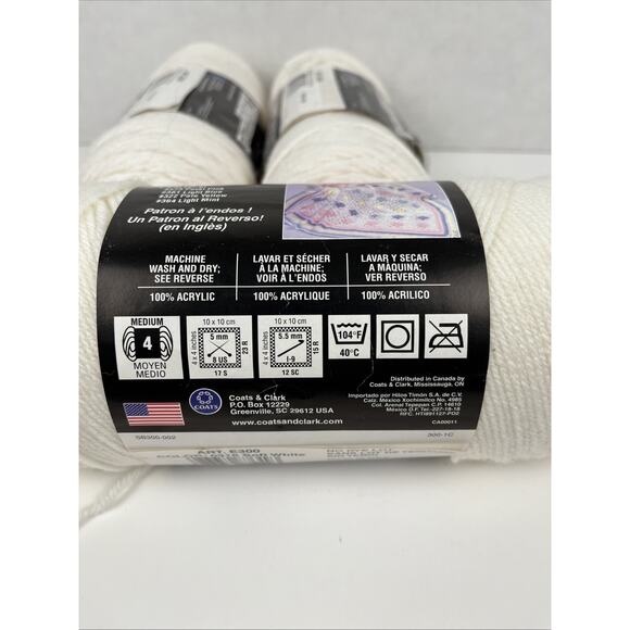 Red Heart Super Saver Yarn Soft White E300-316 Lot Of 3 Various Weights - Picture 6 of 6